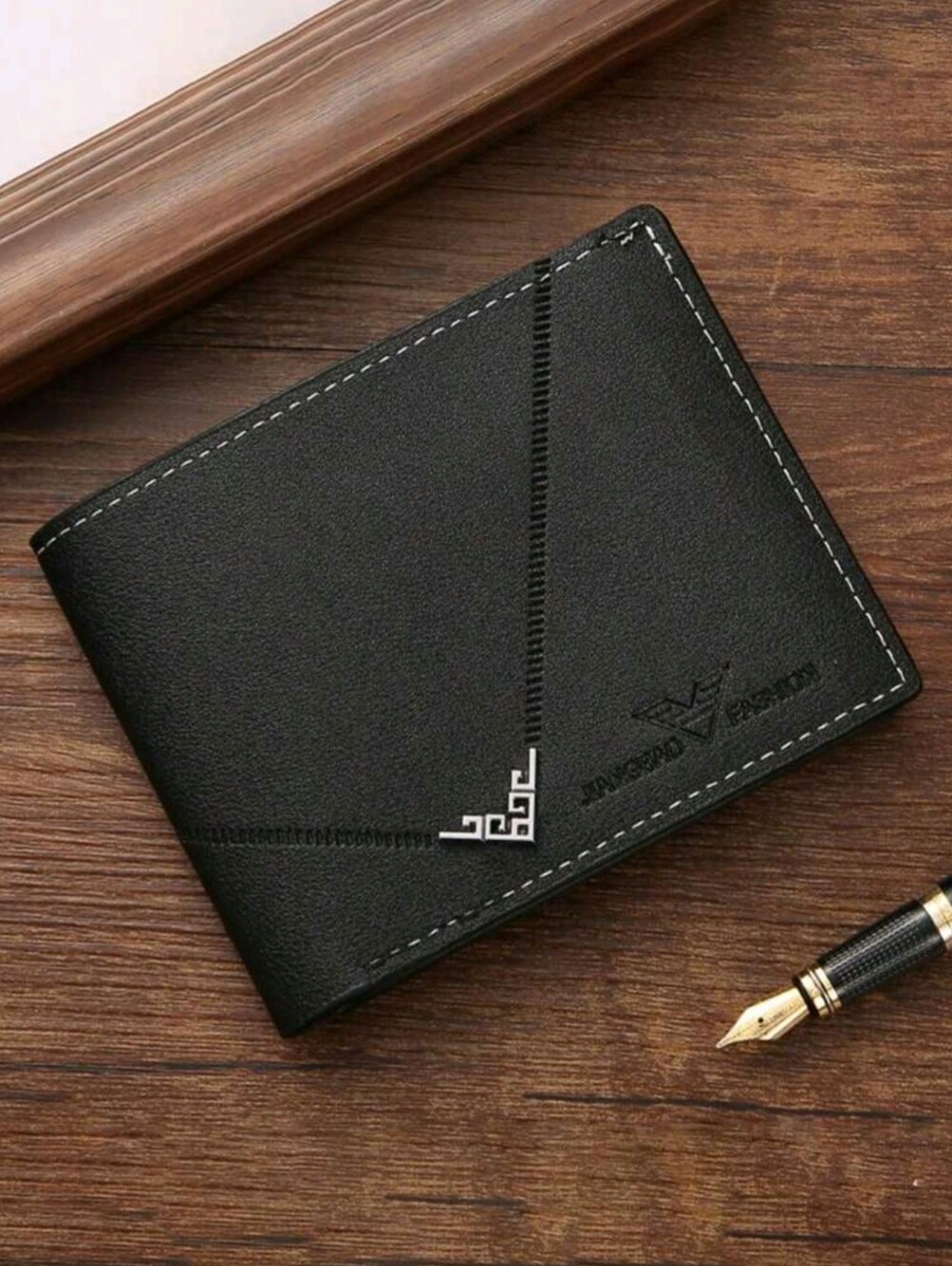 3pcs/Set Men's Pu Leather Short Wallet, Fashionable Plaid Soft Wallet, Large
